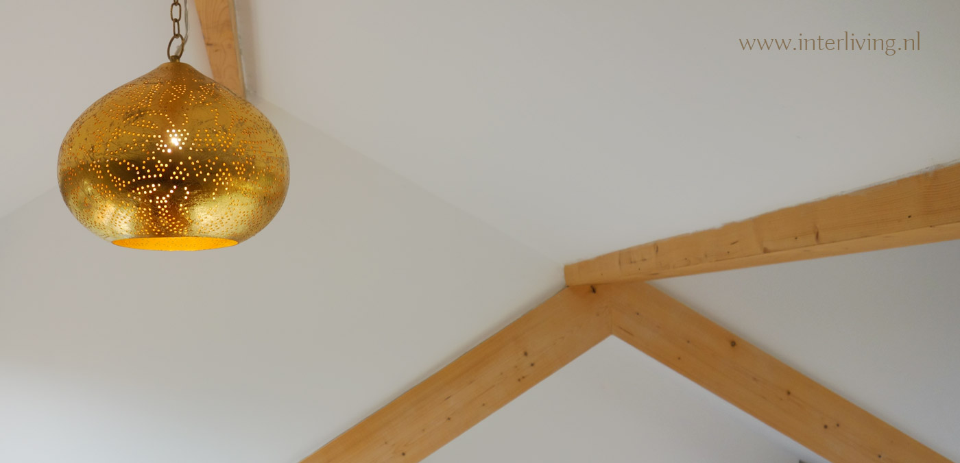 Voorkeursbehandeling zwaard Uithoudingsvermogen gouden hanglamp - metallic vintage - druppel of pompoen - filigrain
