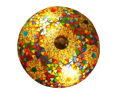 Mooie plafondlamp voor € 49: sfeerverlichting mozaiek en ronde kralen Interliving shop
