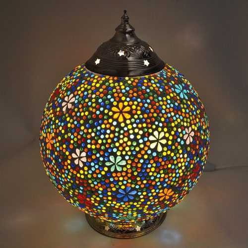Mozaieklamp: tafellamp,Sfeerverlichting met bloemenmotief