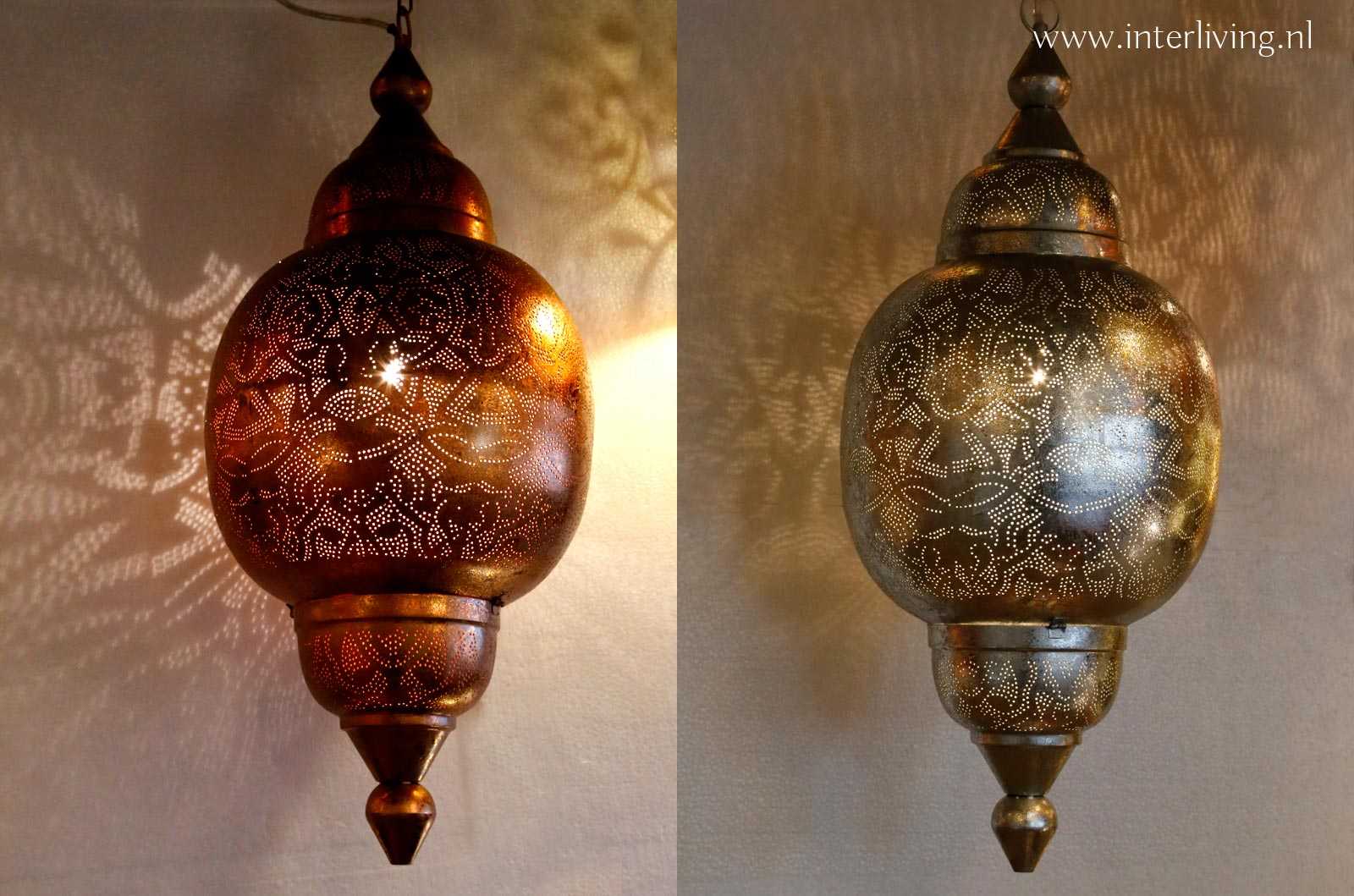 Plasticiteit gespannen tack Arabische hanglamp - grote dichte oosterse lantaarn met gaatjes