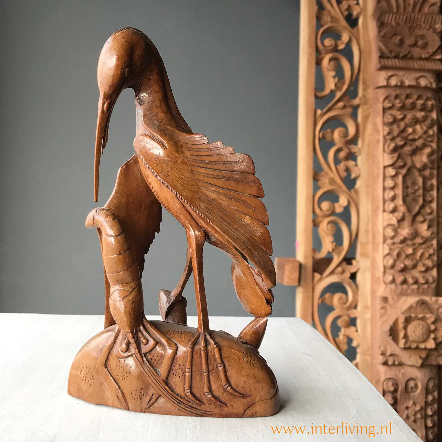 Krijt Eerder scheuren Handgemaakt mindfulness cadeau: houten teak beeldje, Balinese Art Deco