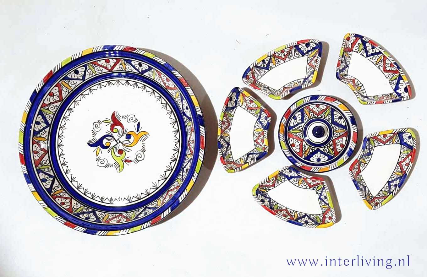 Kano breed Schat Set Marokkaanse mezze schaaltjes van aardewerk - kommetjes voor tapas!